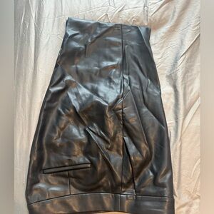Black Faux Leather Trousers